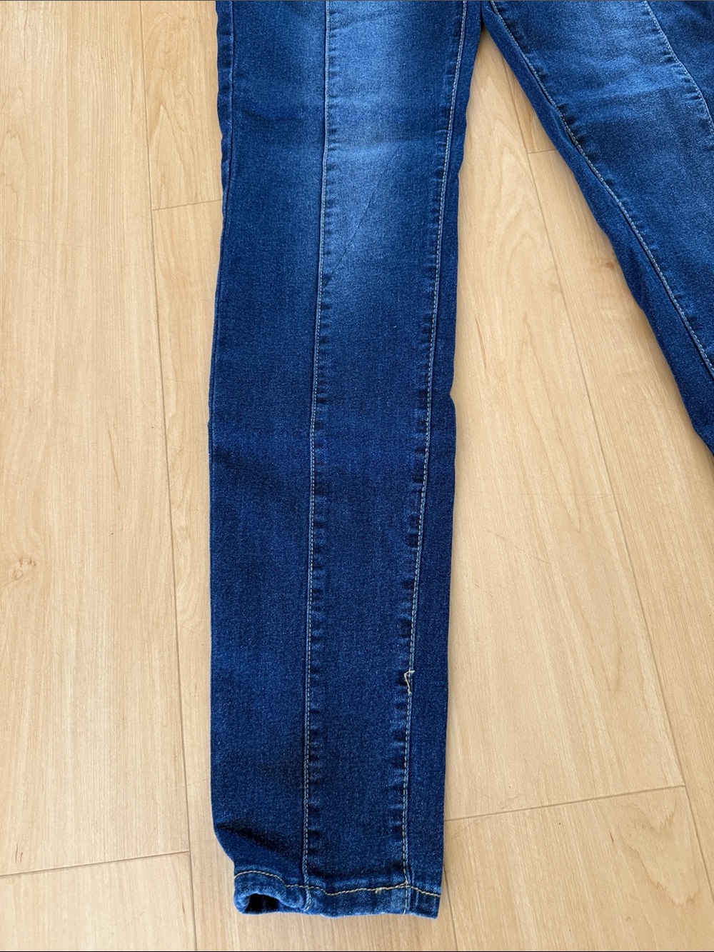 WOMENS HIGH WAIST BUTTON FRONT DARK WASH SKINNY JEANS SIZE 29 EVERYDAY STYLE - Picture 6 of 12